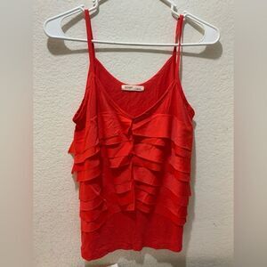 Old Navy Women's Ruffled Tank Top Red M